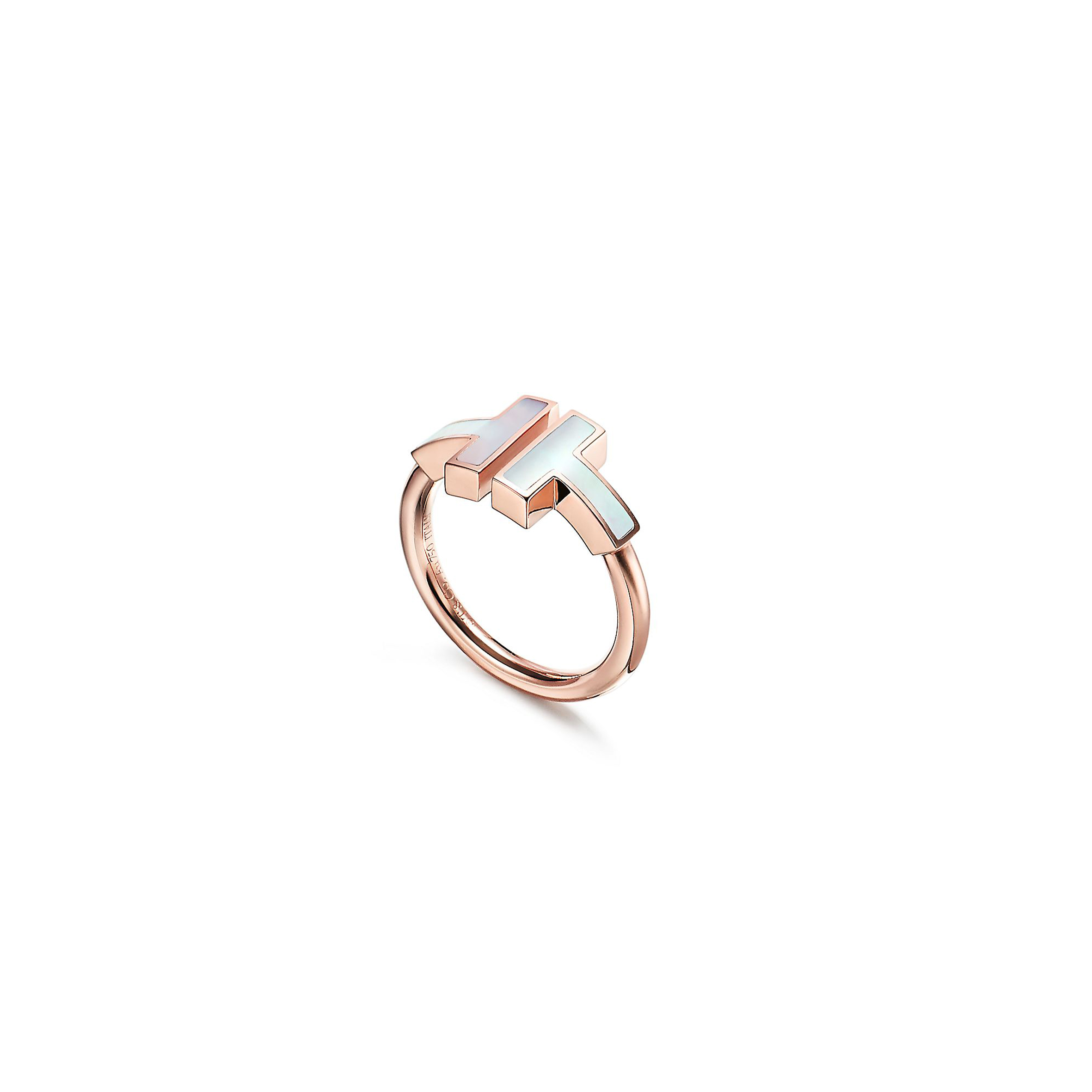 TIFFANY T WIRE RING IN ROSE GOLD WITH MOTHER-OF-PEARL 64027239